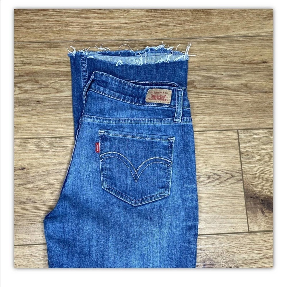 Levi’s Low Rise Blue White Washed Denim Jeans Medium Wash Size 9* - Picture 2 of 5